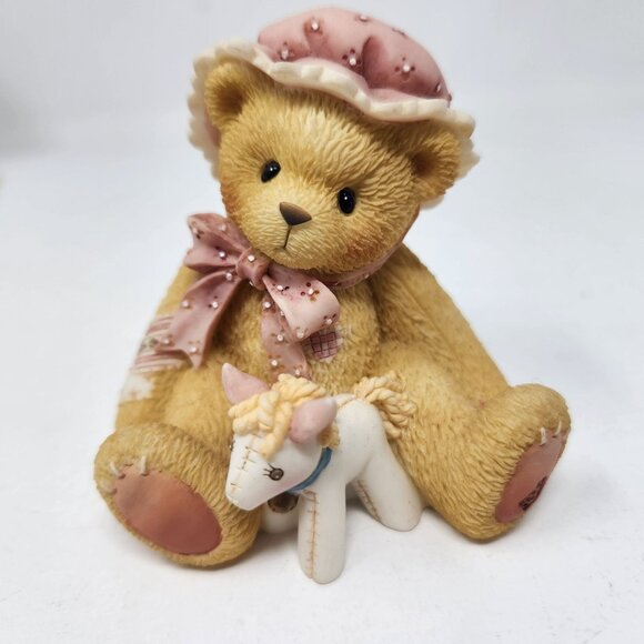 1998 Cherished Teddies CHERISH 476633 Baby Girl with Toy Horse Figurine "Reach O - Picture 3 of 12